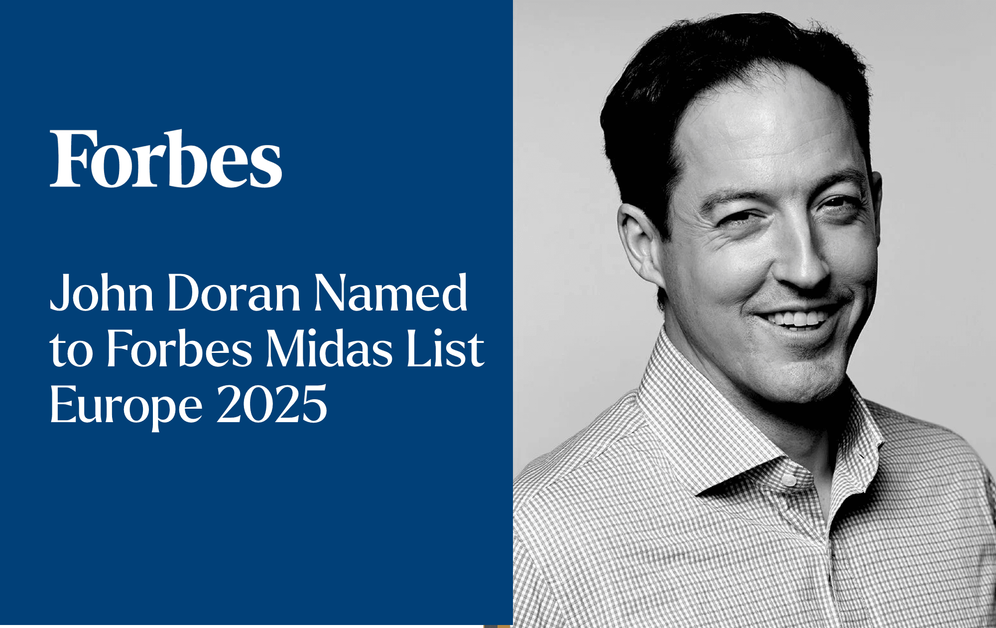 Forbes Recognizes TCV’s John Doran on the 2025 Midas List Europe